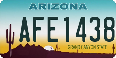 AZ license plate AFE1438