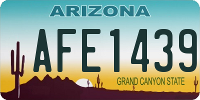 AZ license plate AFE1439