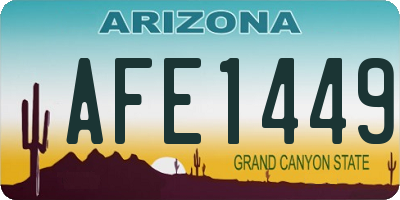 AZ license plate AFE1449