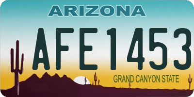 AZ license plate AFE1453
