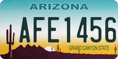 AZ license plate AFE1456