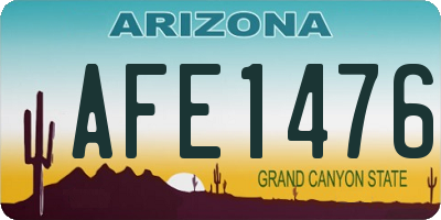 AZ license plate AFE1476
