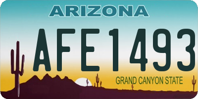 AZ license plate AFE1493