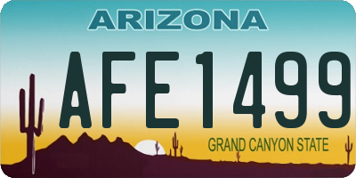 AZ license plate AFE1499
