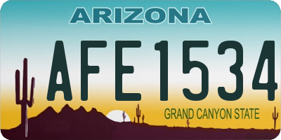 AZ license plate AFE1534