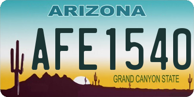 AZ license plate AFE1540