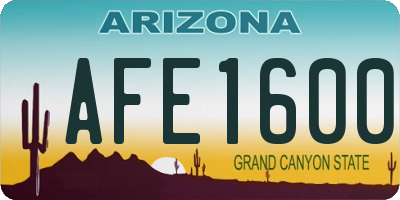 AZ license plate AFE1600