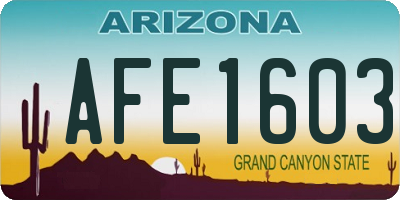 AZ license plate AFE1603