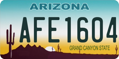 AZ license plate AFE1604