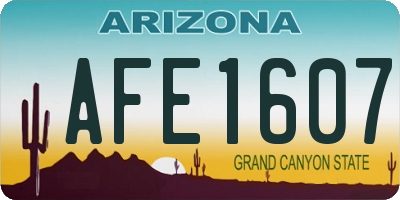 AZ license plate AFE1607