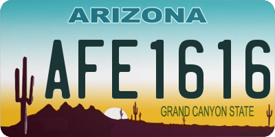 AZ license plate AFE1616