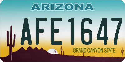 AZ license plate AFE1647