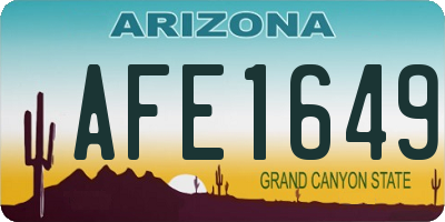 AZ license plate AFE1649