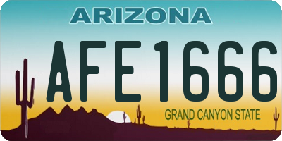 AZ license plate AFE1666