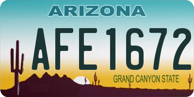 AZ license plate AFE1672