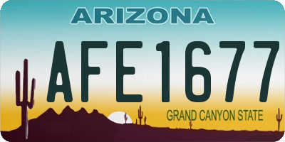 AZ license plate AFE1677