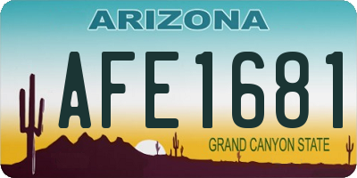 AZ license plate AFE1681
