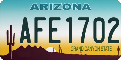 AZ license plate AFE1702