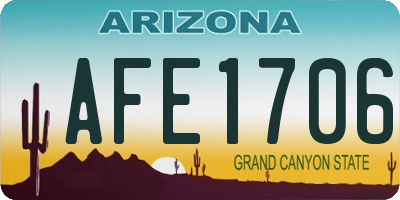 AZ license plate AFE1706