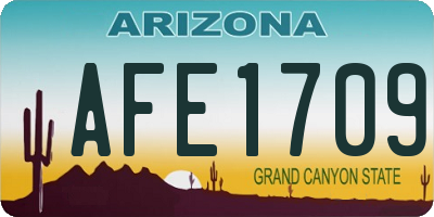 AZ license plate AFE1709