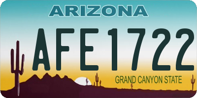 AZ license plate AFE1722
