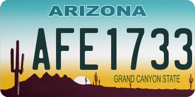 AZ license plate AFE1733