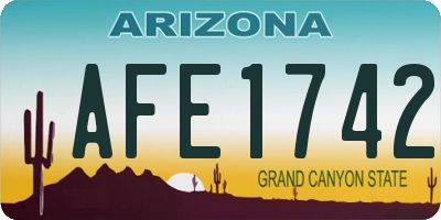 AZ license plate AFE1742