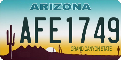 AZ license plate AFE1749
