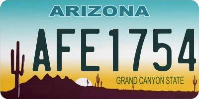 AZ license plate AFE1754