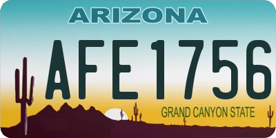 AZ license plate AFE1756