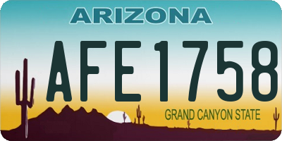 AZ license plate AFE1758