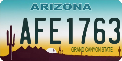 AZ license plate AFE1763