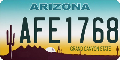 AZ license plate AFE1768