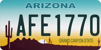 AZ license plate AFE1770