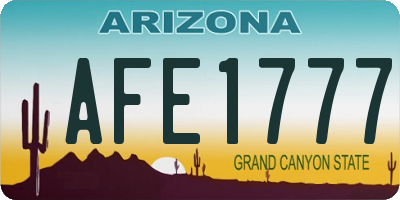 AZ license plate AFE1777