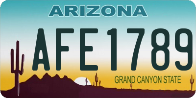 AZ license plate AFE1789