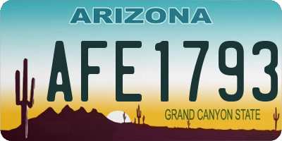 AZ license plate AFE1793