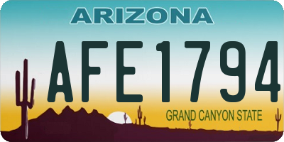 AZ license plate AFE1794