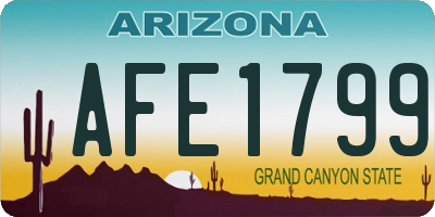AZ license plate AFE1799