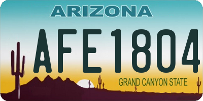 AZ license plate AFE1804