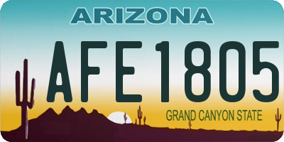 AZ license plate AFE1805