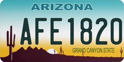 AZ license plate AFE1820