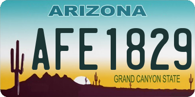 AZ license plate AFE1829