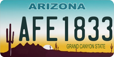 AZ license plate AFE1833