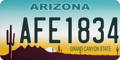 AZ license plate AFE1834