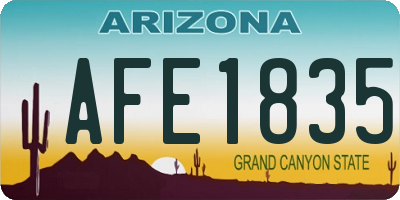 AZ license plate AFE1835