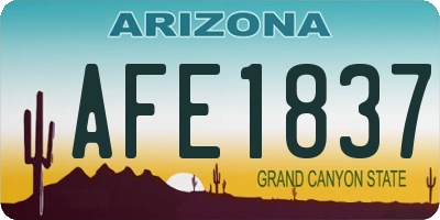 AZ license plate AFE1837