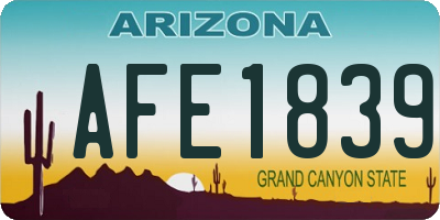 AZ license plate AFE1839