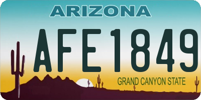 AZ license plate AFE1849