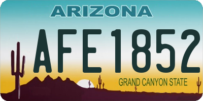 AZ license plate AFE1852